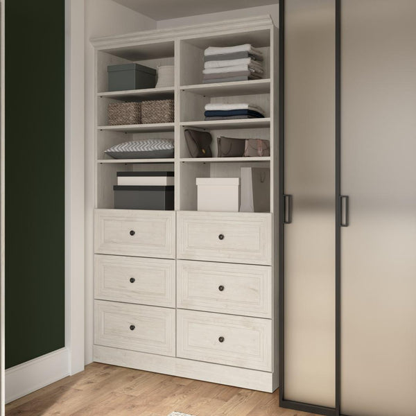 Système de rangement de garde-robe avec tiroirs 50L