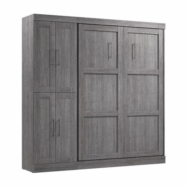 Lit escamotable double avec organisateur de garde-robe (84L)