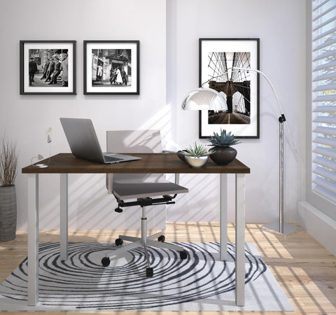 Table de bureau 48L avec pattes de métal carrées