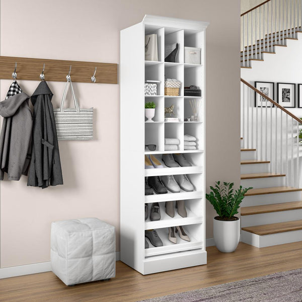 Traditional Closet System with Shoes Racks & Cubbies, 25W x 20D