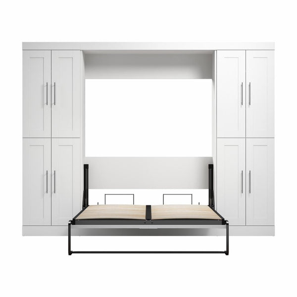 Lit escamotable double avec armoires (109L)