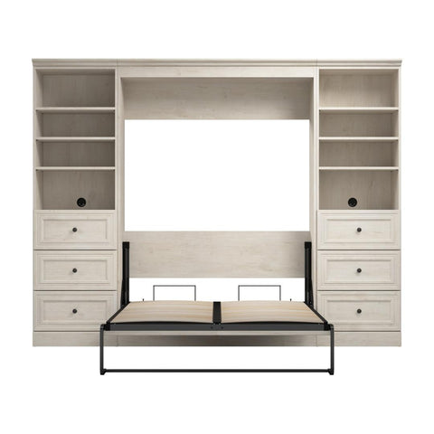 Full Murphy Bed and 2 Closet Organizers with Drawers (109W)