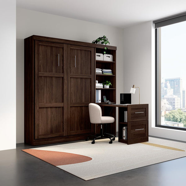 84W Full Size Murphy Bed with Pull-Out Desk