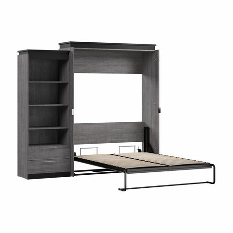 Grand lit escamotable avec tablettes et tiroirs (97L)