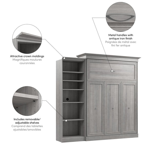 Grand lit escamotable avec organisateur de garde-robe (92L)