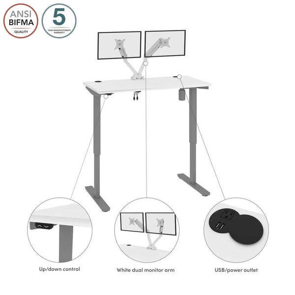 48W x 24D Standing Desk with Dual Monitor Arm