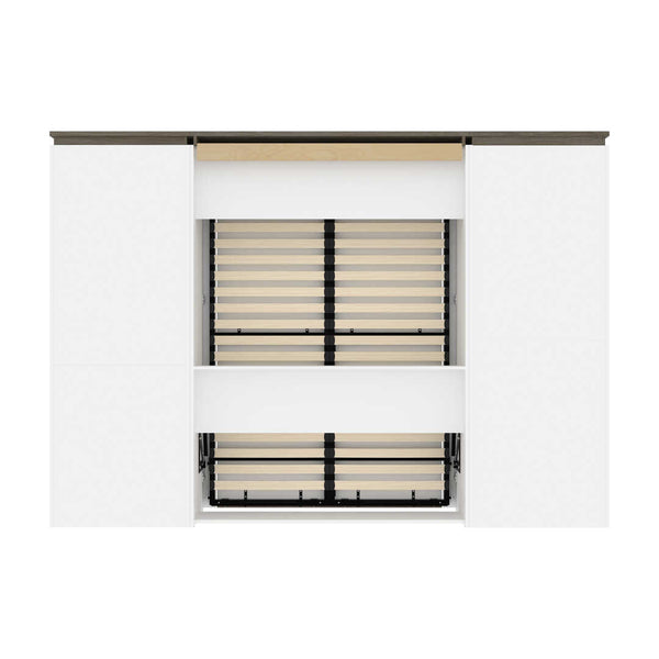 Lit escamotable deux places (double) et rangement multifonctionnel avec tiroirs (119L)