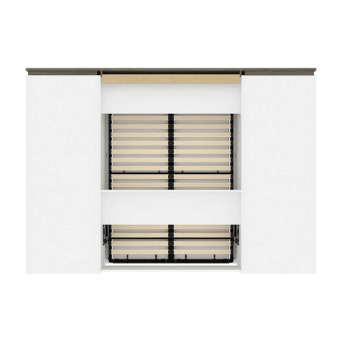 Lit escamotable deux places (double) et rangement multifonctionnel avec tiroirs (119L)