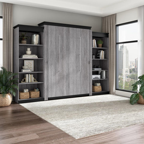 Queen Murphy Bed with Shelves (126W)