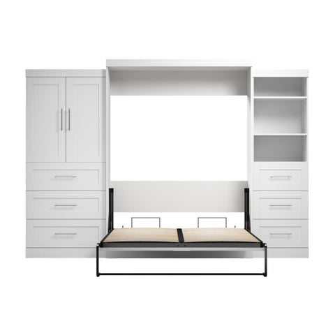 Queen Murphy Bed with Open and Concealed Storage (126W)