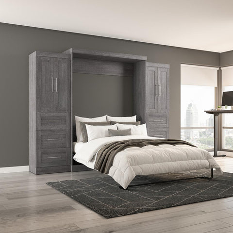 Queen Murphy Bed with Closet Storage Cabinets (115W)