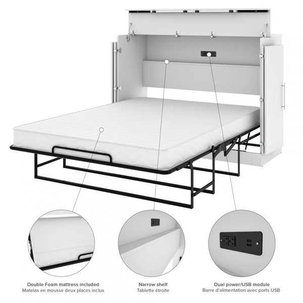 Lit cabinet deux places (double) avec matelas 60L