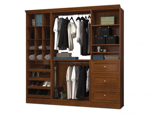 Système de rangement de garde-robe avec tiroirs 86L