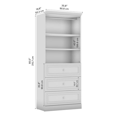 Organisateur de garde-robe avec tiroirs 36L