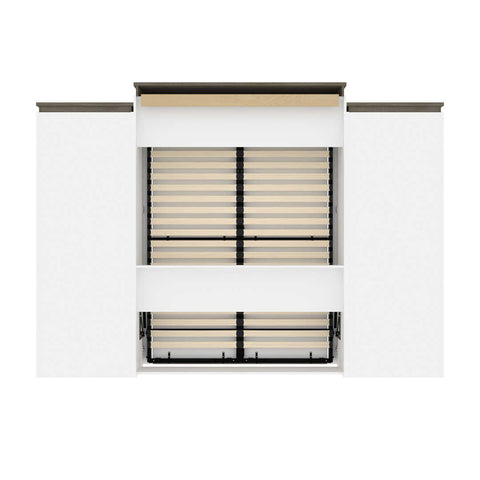 Grand lit escamotable (queen) et 2 étagères avec tiroirs (125L)