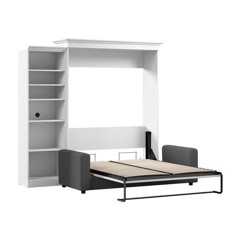Grand lit escamotable avec canapé et organisateur de garde-robe (97L)