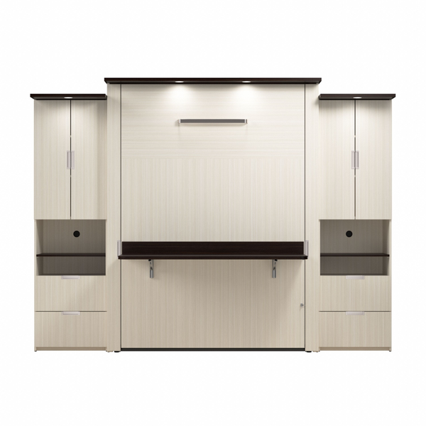 Grand lit escamotable avec bureau et 2 armoires (114L)