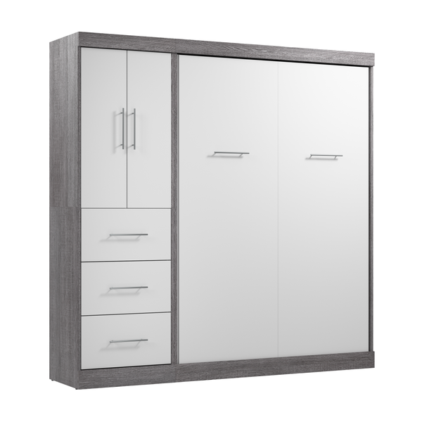 Lit escamotable double avec armoire-penderie (84L)