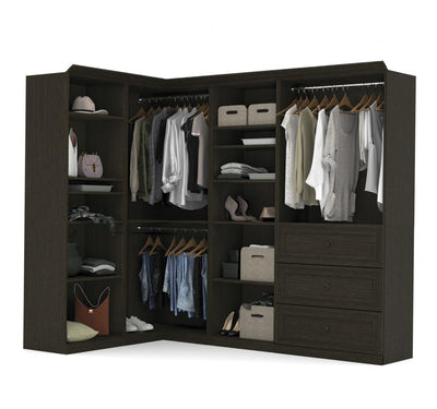Traditional Closet System with Shelves, Drawers, Clothing Rods & Cubbies, 97W x 36D
