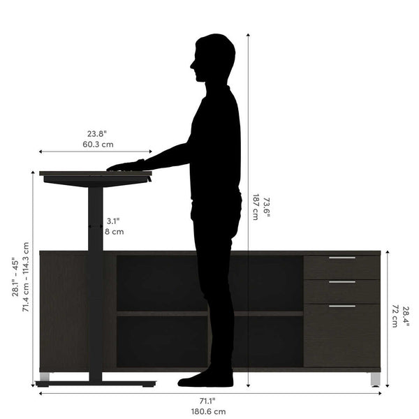 72W L-Shaped Standing Desk