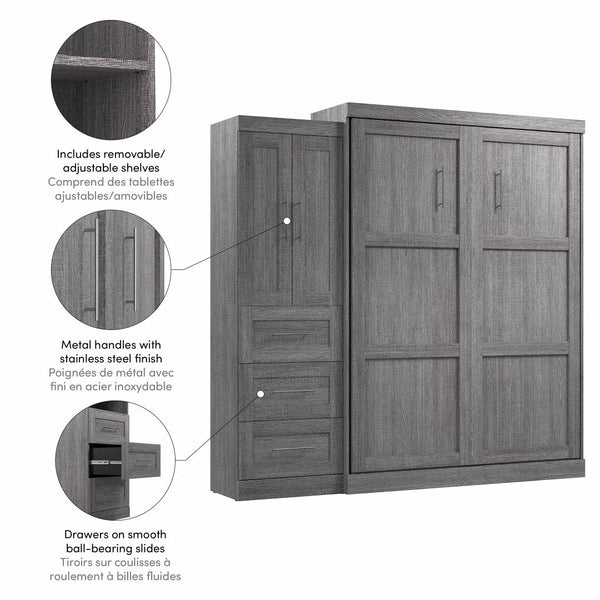 Grand lit escamotable avec armoire-penderie (89L)