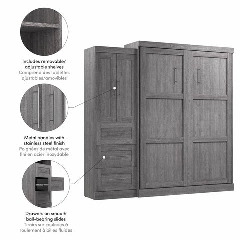 Grand lit escamotable avec armoire-penderie (89L)