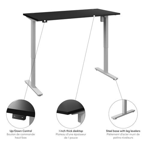 Bureau assis-debout 60L x 30P