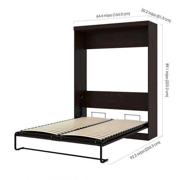 Grand lit escamotable avec canapé et étagère (96L)