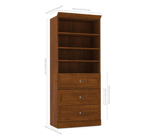 Traditional Closet System with Drawers, 36W x 20D