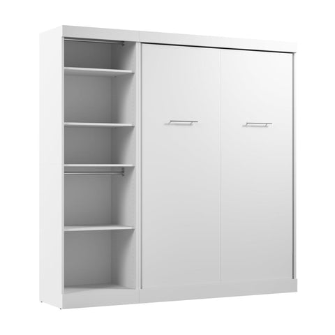 Lit escamotable double avec organisateur de garde-robe (84L)