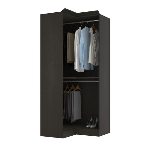 Traditional Corner Closet System with Clothing Rods, 36W x 36D