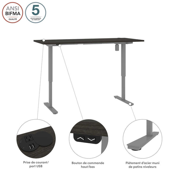 Bureau assis-debout 30 X 72 po