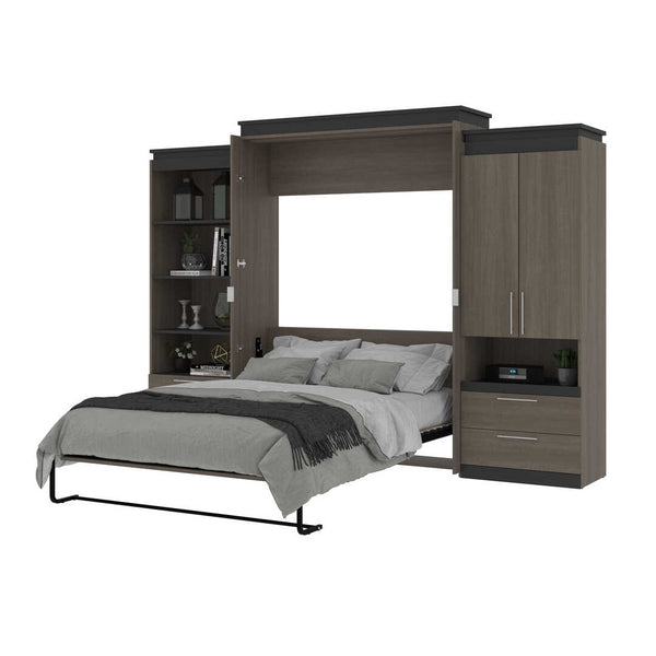 Grand lit escamotable (queen) et rangement multifonctionnel avec tiroirs (125L)