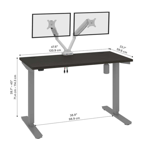 48W x 24D Standing Desk with Dual Monitor Arm