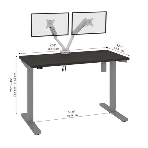 48W x 24D Standing Desk with Dual Monitor Arm
