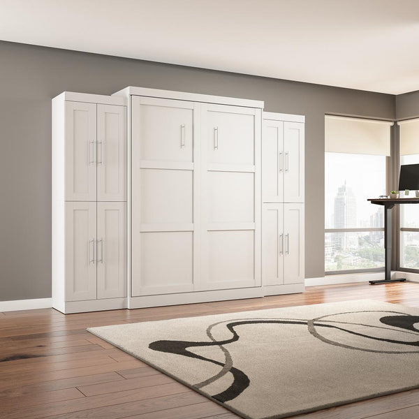 Grand lit escamotable avec armoires (115L)