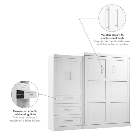 Grand lit escamotable et armoire avec tiroirs (101L)