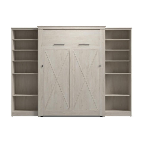 Lit escamotable double avec organisateurs de garde-robe (113L)