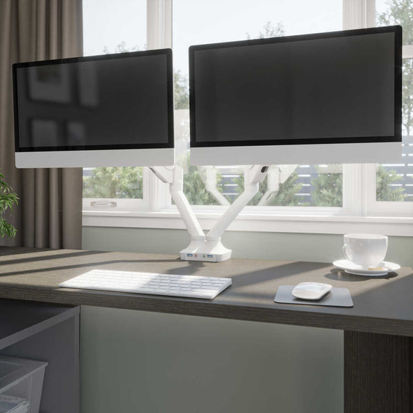 Support double pour moniteurs avec pistons