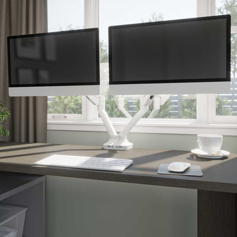 Support double pour moniteurs avec pistons