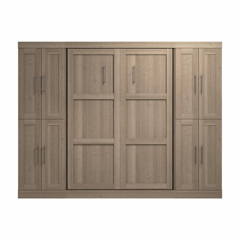 Lit escamotable double avec armoires (109L)