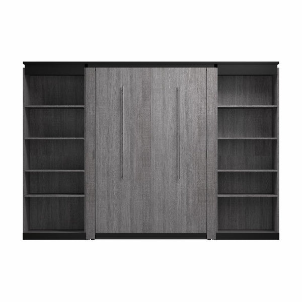 Lit escamotable double avec étagères (120L)