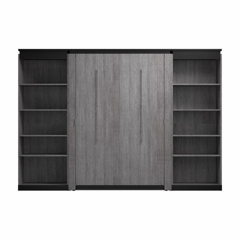 Lit escamotable double avec étagères (120L)