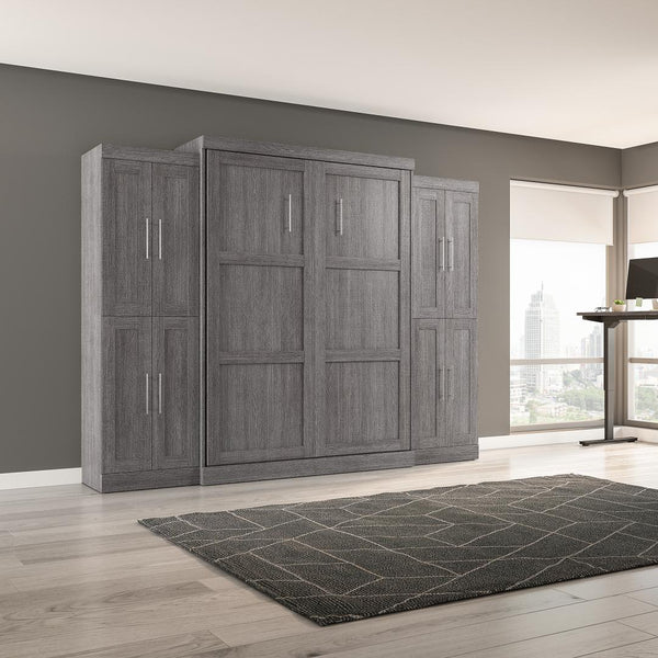 Grand lit escamotable avec armoires (115L)