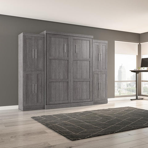Grand lit escamotable avec armoires (115L)