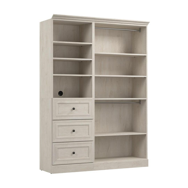 Traditional Closet System with Shelves, Drawers & Clothing Rods, 61W x 20D