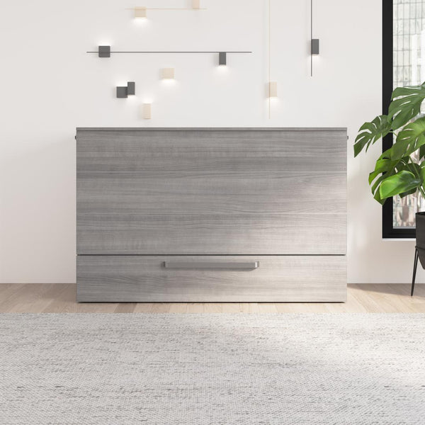 63W Queen Murphy Cabinet Bed with Pullout Drawer