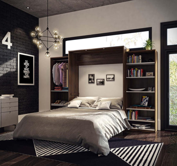 Grand lit escamotable avec 2 organisateurs de garde-robe (125L)