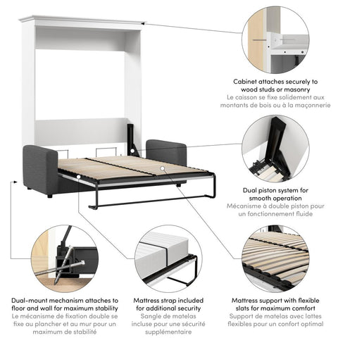 Grand lit escamotable avec canapé (78L)