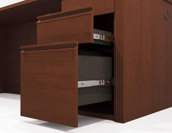 72W L-Shaped Desk with Pedestal and Hutch